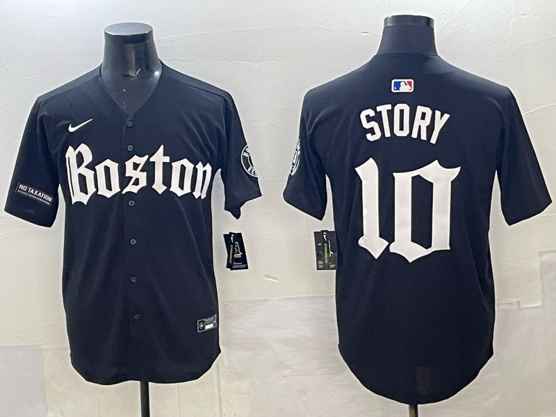 Men Boston Red Sox #10 Story black 2025 Nike MLB Jersey 0012
